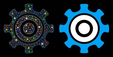Fişek Ağı 2d Parlak Benekli Çark Simgesi