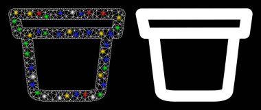 Işık Noktalı Parlak Ağ Pail Simgesi