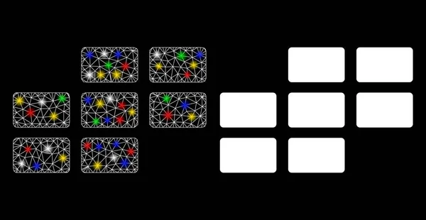 Icône de grille de calendrier de carcasse de maille arrondie avec des taches arrondies — Image vectorielle