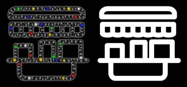 Işık Noktalı Parlak Ağlı Ceset Mağazası Simgesi