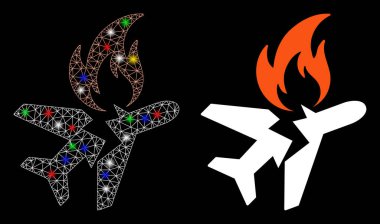 Fişek Ağı Uçak Yangını Simge Simgesini Fişek Benekleriyle Çökertti