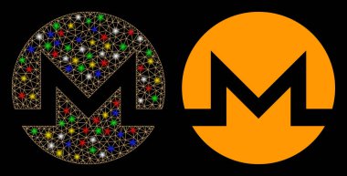 Flaş Noktalı Parlak Kablo Çerçevesi Monero Simgesi
