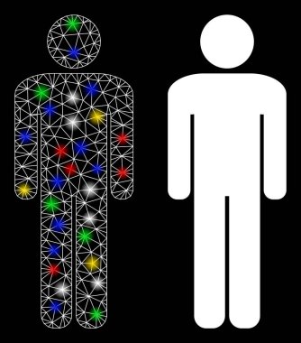 Işıldayan Ağ Adam Simgesi Fişek Benekli