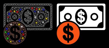 Fişek Kablosu Çerçevesi Flash Benekli Para Simgesi