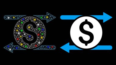 Fişek Lekeleri ile Ağ İskelesi Para Takas Simgesi Simgesini Işıkla