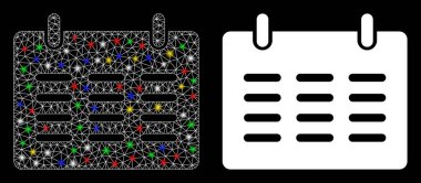 Parlak Izgara Kabartma Takvimi Benekli Simge