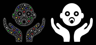 Fişek Kablosu Çerçevesi Bebek Bakımı Eller Benekli Simge