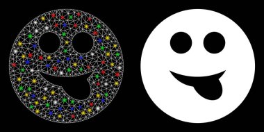 Fişek Ağları 2d Flash Benekli Gülen Dil Simgesi