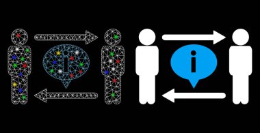 Ağ 2d Erkekler Bilgi Değişim Simgesi Fişek Benekli