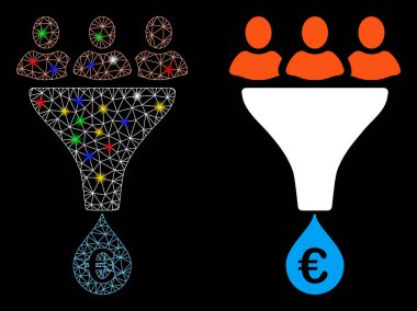 Izgara İskelesi Müşterilerini Fişek Benekli Avro Dönüştürme Simgesine Gönder