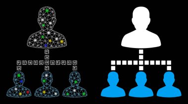 Ağ Ağı 2d Işık Noktalarıyla Hiyerarşi Simgesi