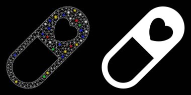 Işıltılı Izgara Karkas Sevgi Granül Simgesi Işık Lekeli