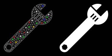 Işıl ışıl parlayan benekli 2d Spanner Simgesi