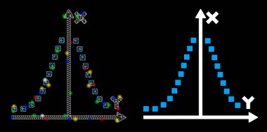 Fişek Lekeleri ile Ağ Ağı Gauss Çizim Simgesi Simgesini İşaretle