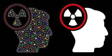 Fişek Kablosu Çerçevesi Atom Atomik Düşünen Kafa Simgesi