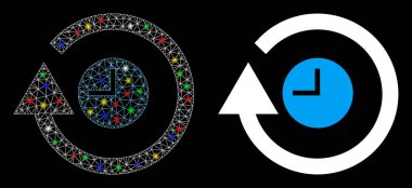 Ağ 2d Fişek Benekli Saat Simgesini Tekrarla