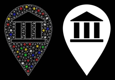 Fişek Lekeli Ağ Bankası Pin Simgesini Işıkla Işıkla