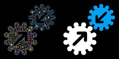 Fişek Ağı 2d Bütünleşme Vites Simgesi Fişek Benekli