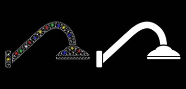 Parlak Ağlı Kabartma Tap Karıştırıcı Simgesi ile Flash Noktaları