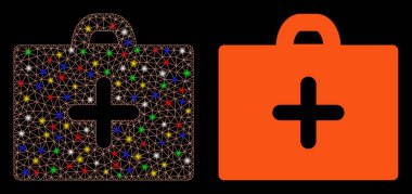 Işıldayan Izgara Gövdesi Işık Noktalı İlk Yardım Simgesi