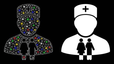 Fişek Kablosu Çerçevesi Aile Doktor Simgesi Fişek Benekli