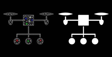Fişek Benekli Ağ Gövdesi Drone Dağıtım Simgesi