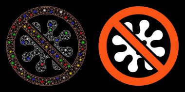 Işık Lekeli Ağ Kablo Çerçevesi Antivirüs Simgesi