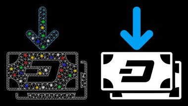 Işıldayan Izgara Kabartma Dash Banknotes gelir simgesi Fişek Benekli
