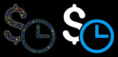 Ağ Ağı Kredi Simgesini Işık Noktalarıyla Fişekle