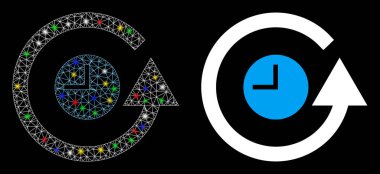 Parlak Izgara Gövdesi Saat Simgesini Işıklı Lekelerle Geri Yükle