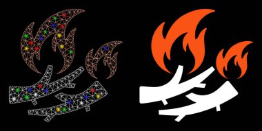 Fişek Benekli Ağ Odun Ateş Simgesini Alevlendir