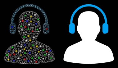 Parlayan Ağ Dinleme Operatörü Simgesi ile Işık Noktaları