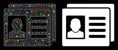 Parlak Ağ 2d Kullanıcı Hesap Kartları Işık Benekli Simge