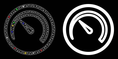 Flaş Noktalı Parlak Ağ Gövdesi Hızölçer Simgesi