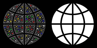 Ağ Ağı Gezegeni Alevli Simge Simgesini Işıkla