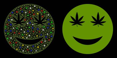 Fişek Kablo Çerçevesi Kenevir Gülümseme Simgesi Fişek Benekli