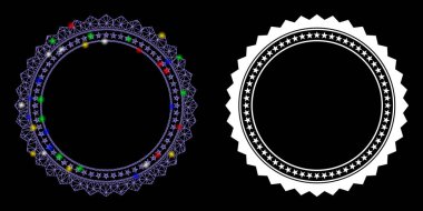 Fişek Ağı 2d Rosette Dairesel Yıldız Çerçeve Simgesi Benekli