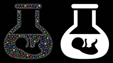 Alevli Benekli Vitro Embriyo Simgesinde Ağ İskeleti