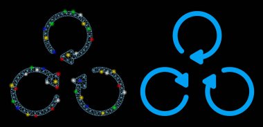 Parlak Izgara Kabartma Döndürme Simgesi Flash Noktalı