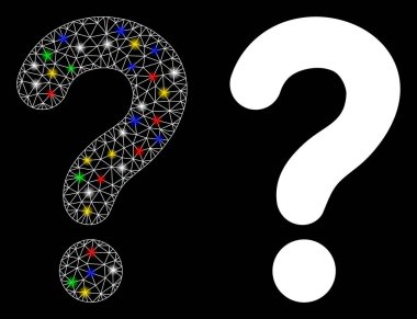 Parlak Ağ 2d Flash Noktalı Soru Simgesi