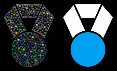 Işıl ışıl parlayan benekli 2d Madalya Simgesi