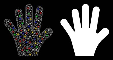 Fişek Kablosu Çerçevesi El Parmakları Simgesi Flash Benekli Simge