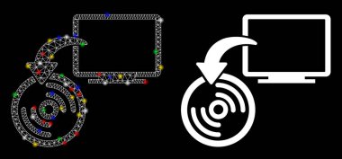 Parlak Izgara 2d Flaş Noktalı Yedekleme Simgesi