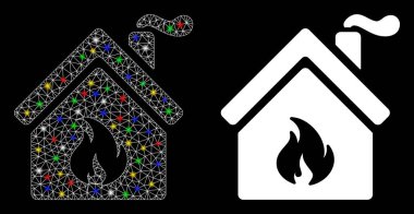 Fişek Kablosu Mutfak Yangını Simgesi Fişek Benekli