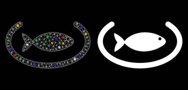 Işıldayan Ağ Balık Kabı Işık Lekeli Simge Simgesi