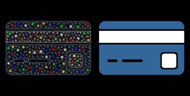 Flare Mesh 2D Bank Card Icon with Flare Spots