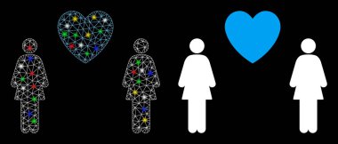 Fişek Ağı Lezbiyen Aşk Çifti Benekli Simgesi