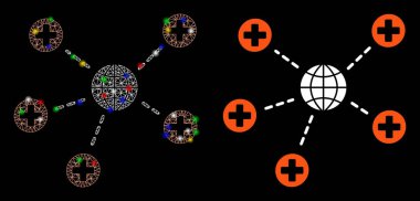 Işıldayan Ağ Küresel Tıbbi İlişkiler Simgesi
