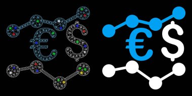 Parlak Ağ 2d Finansal Eğilimler Simgesi Benekli
