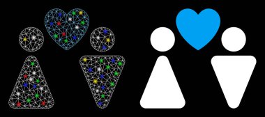 Fişek Kablosu Çerçeveli Aşk Çifti Simgesi Benekli